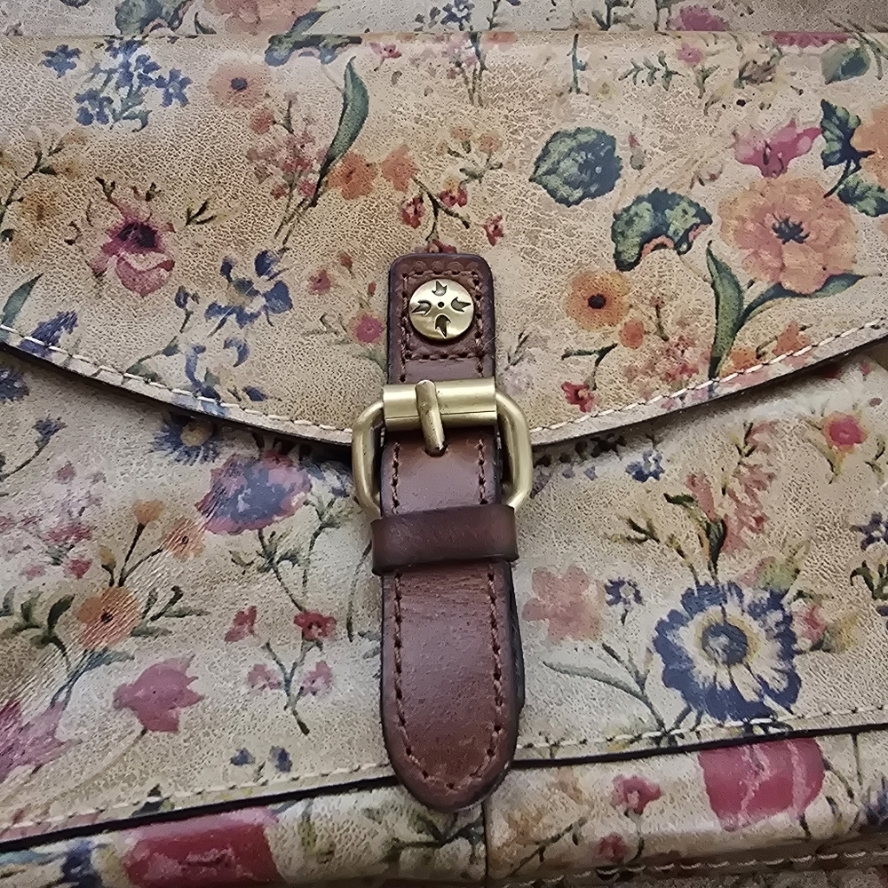 Patricia Nash Leather Avellino Floral Medium Front Pocket Crossbody - Picture 4 of 16